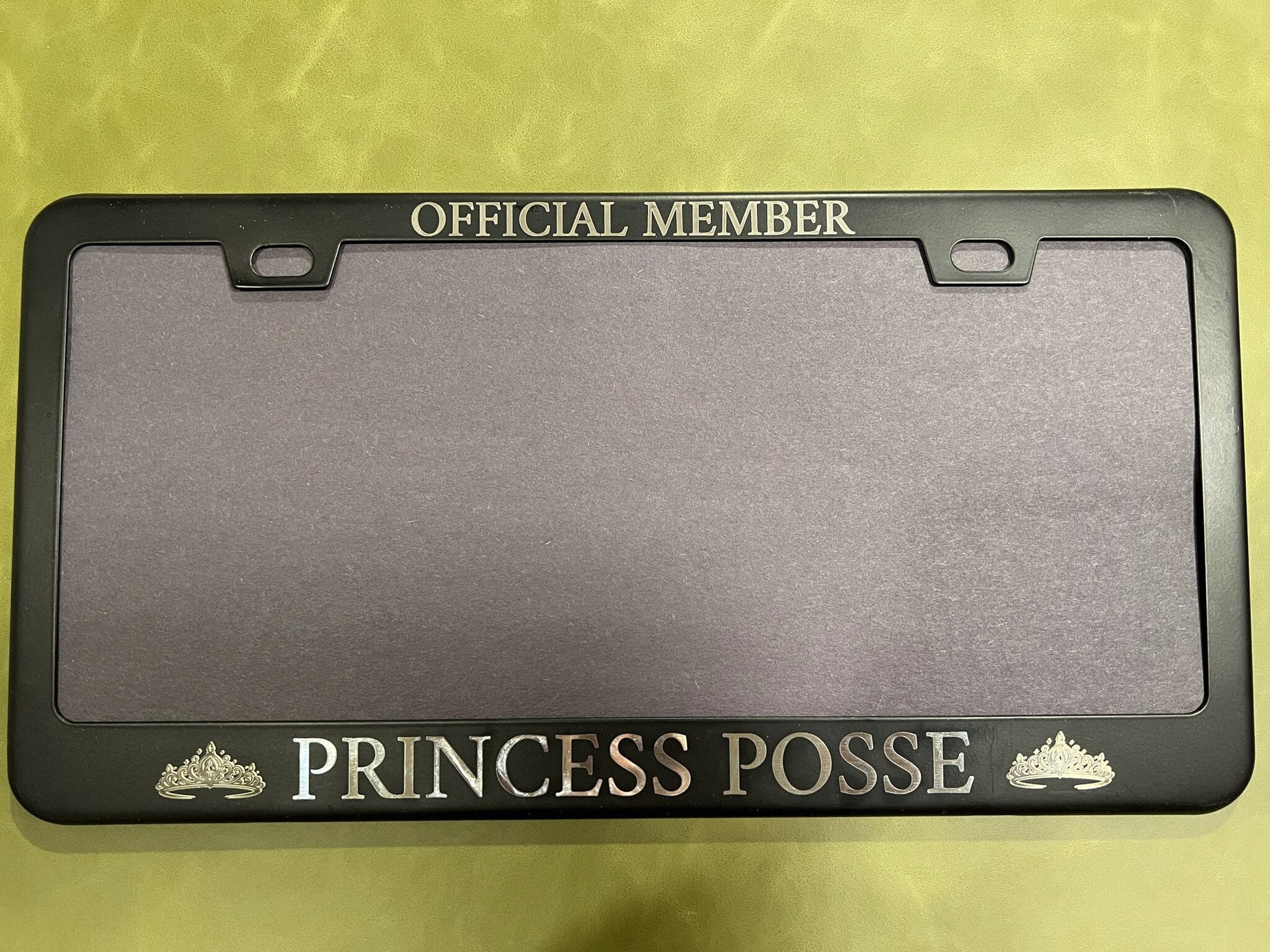 Princess Posse license plate frame