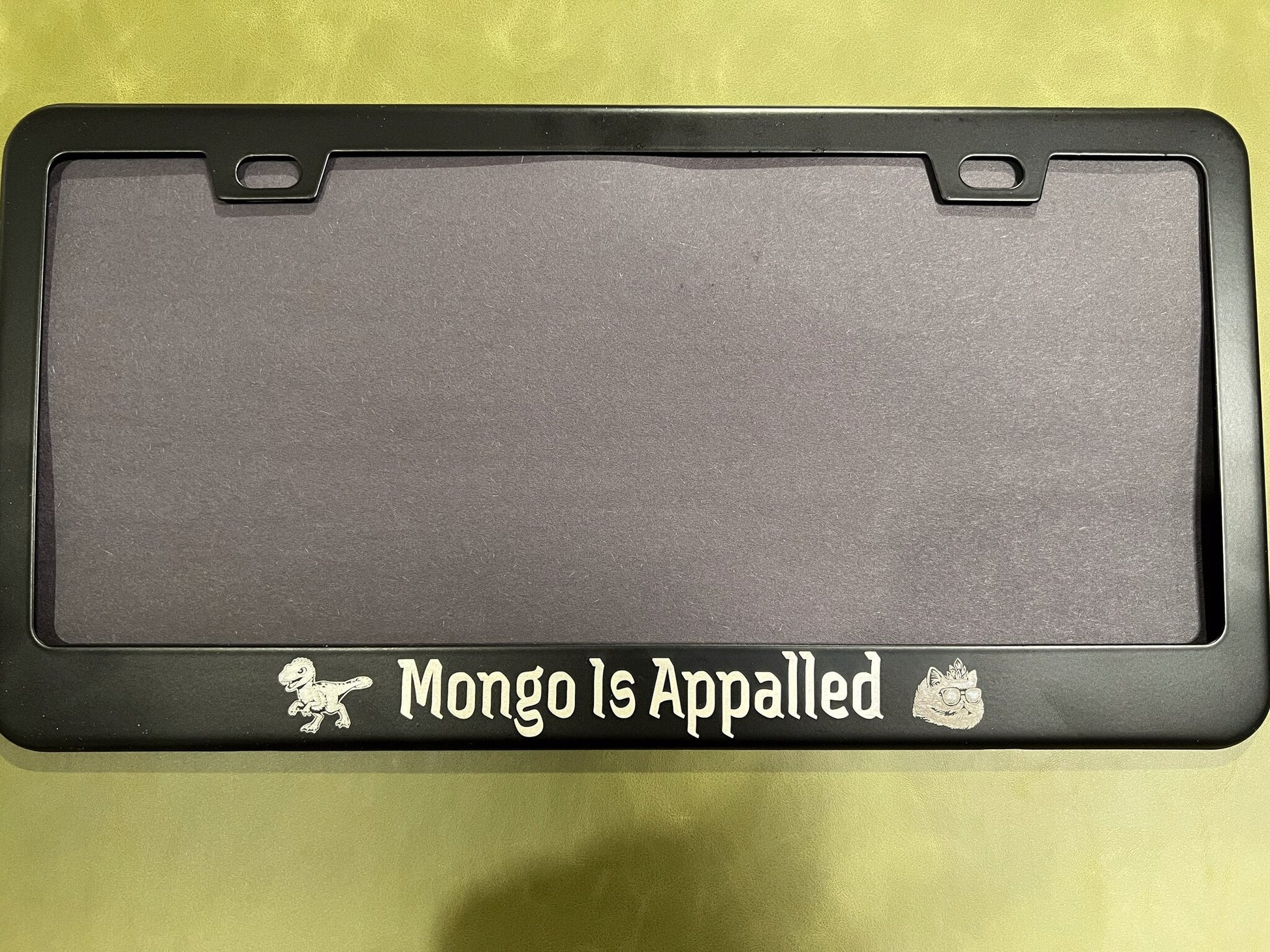 Mongo Is Appalled license plate frame