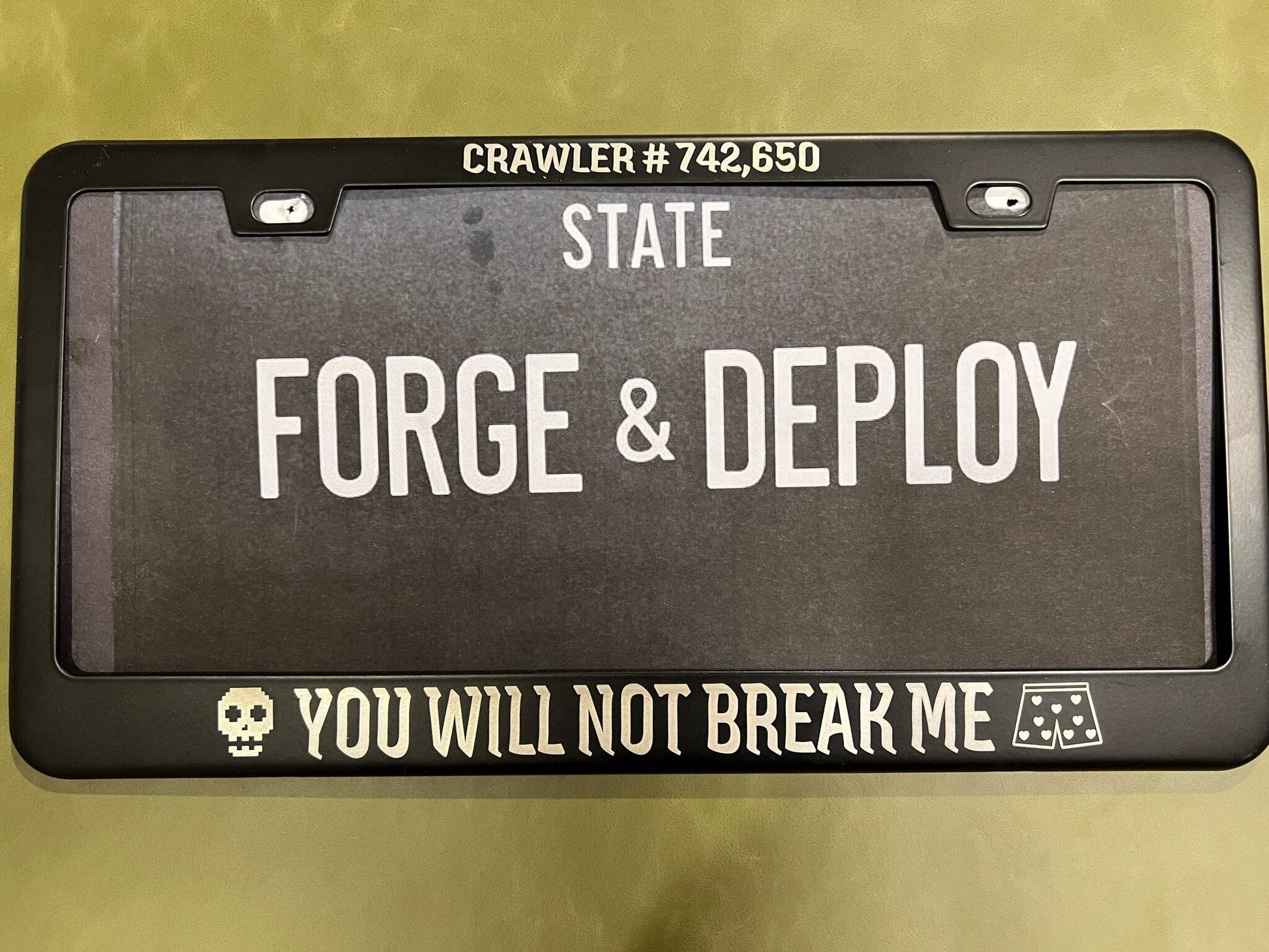 You Will Not Break Me frame with crawler number