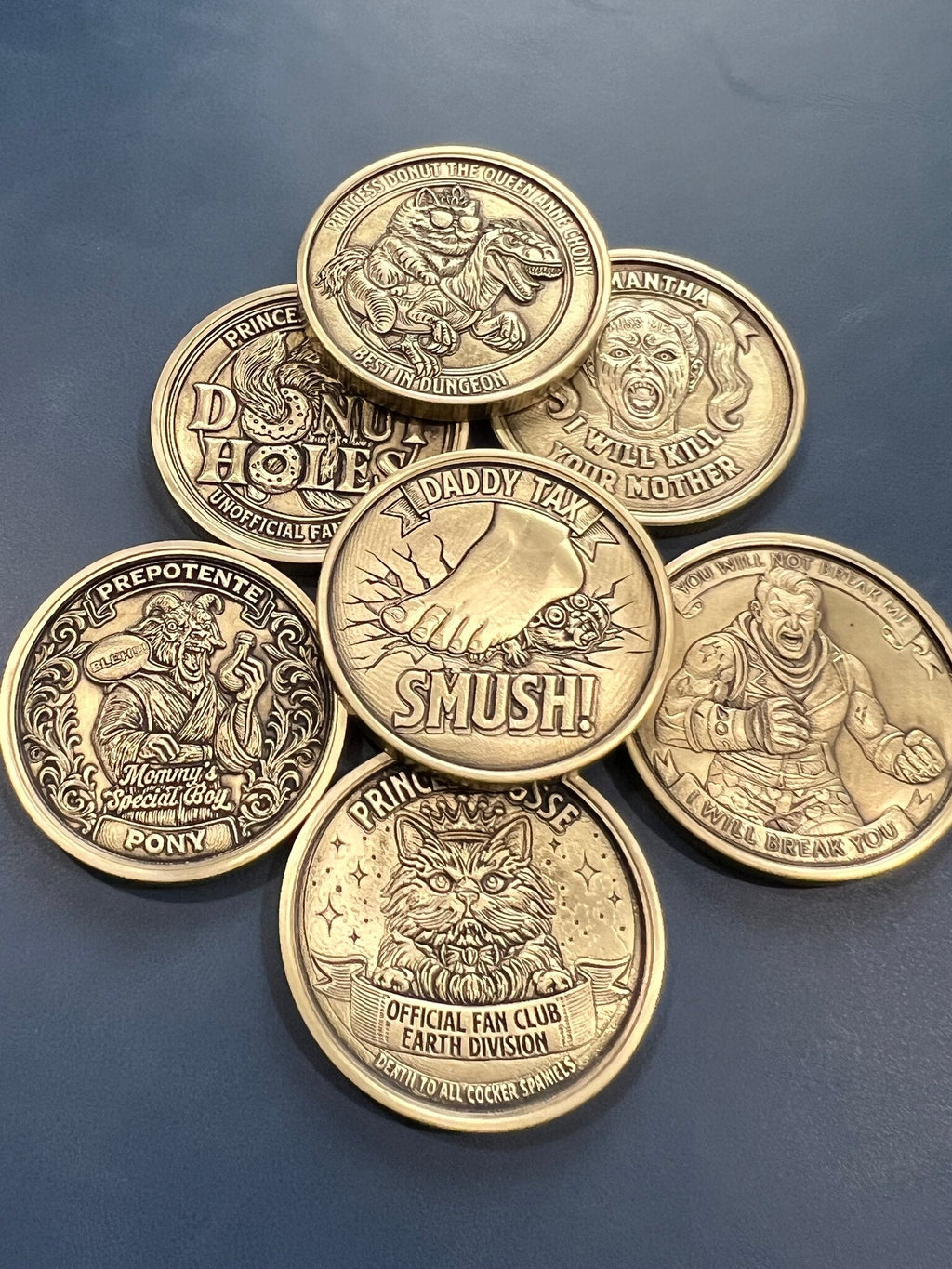Brass DCC coin pile - all designs
