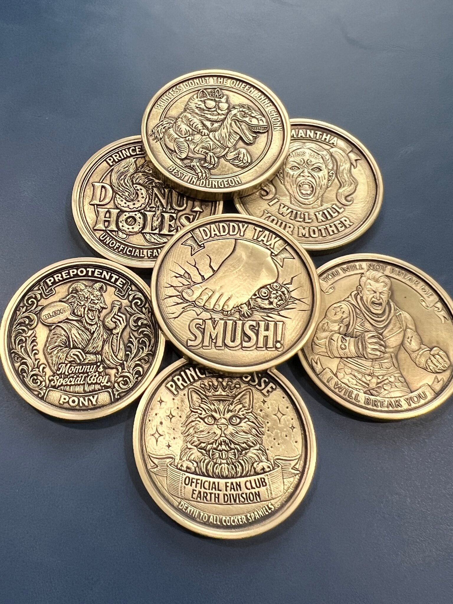 Brass DCC coin pile - all designs