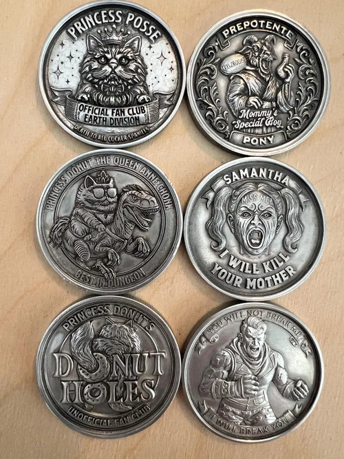 Dungeon Crawler Carl Themed Fantasy Dungeon Coins - Metal - Customizable - Handcrafted