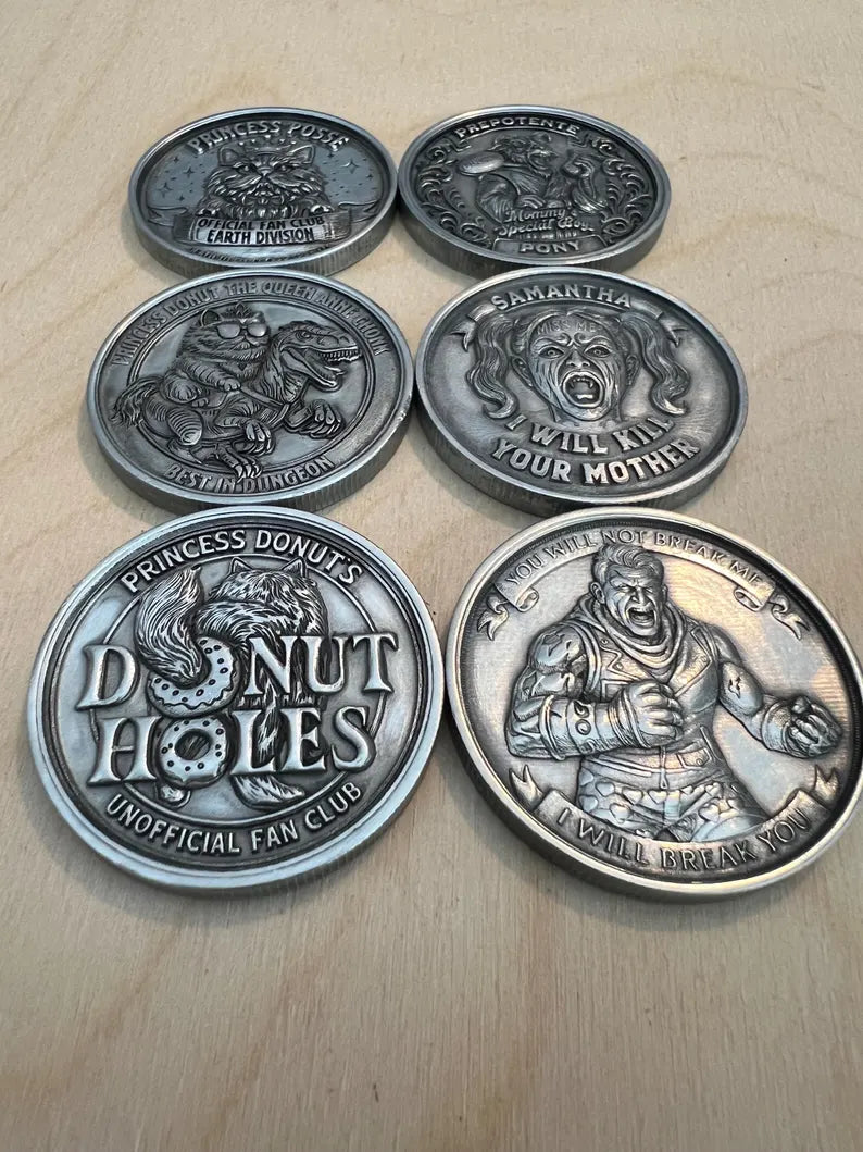 Dungeon Crawler Carl Themed Fantasy Dungeon Coins - Metal - Customizable - Handcrafted