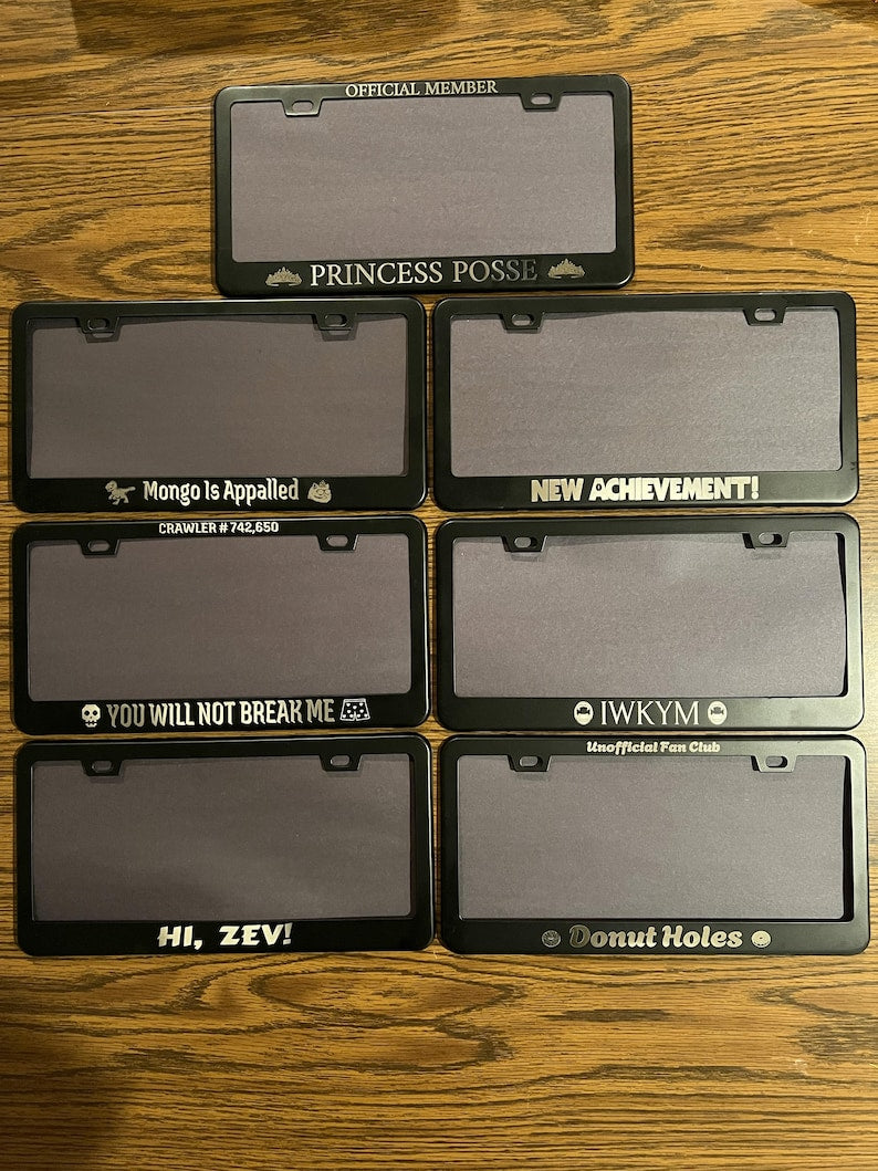 All DCC license plate frame designs